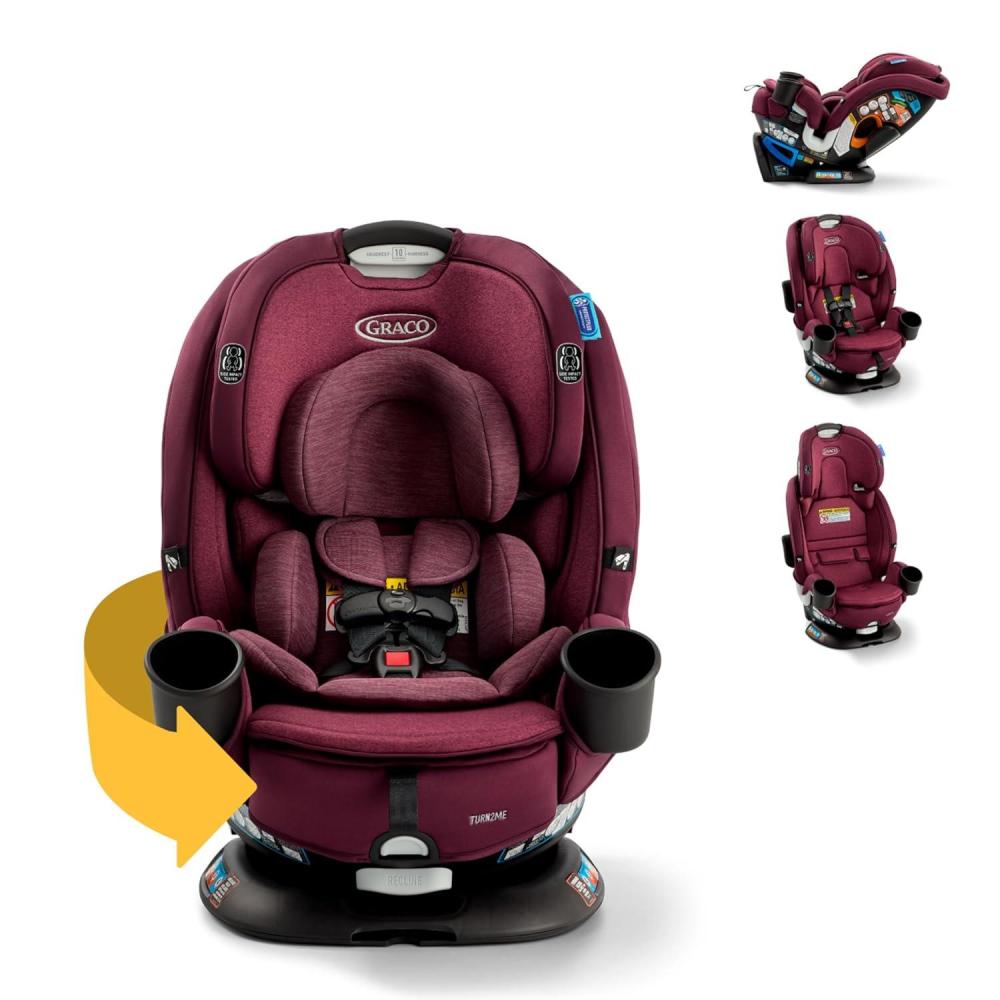 imageGraco Turn2Me 3in1 Rotating Convertible Car Seat Cambridge RearFacing Rotation ForwardFacing Mode Highback Booster Up to 100 lbs Adjustable Headrest ampamp Harness Steel Reinforced FrameLondon 20