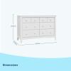 Graco Benton 6 Drawer Double Dresser (Pebble Gray) – Easy New Assembly Process, Universal Design, Durable Steel Hardware and Euro-Glide Drawers with Safety Stops, Coordinates with Any Nursery(White)