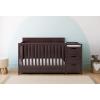 Graco Hadley 5-in-1 Convertible Crib & Changer (Espresso) – GREENGUARD Gold Certified, Fits Standard Crib Mattress, Converts to Toddler Bed and Full Bed, 4 Adjustable Mattress Heights(Espresso)