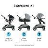 Graco Modes Nest Travel System, 3-in1 Modular Carseat Stroller Combo, Adjustable Slide2Me Infant Car Seat Carrier to Toddler Stroller, Includes the SnugRide DLX Infant Car Seat, Sullivan(Nico)