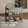 Graco Olivia Changing Table with Water-Resistant Changing Pad (Driftwood) – GREENGUARD Gold Certified, Includes Bonus Water-Resistant Changing Pad with Safety Strap, 2 Open Shelves, Stylish Design(Olive)