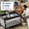 Graco On The Go Zip DLX Pack ‘n Play Playard, Folding Playpen with Bassinet, Portable Crib, Parker(Parker)