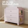 Graco Read-with-Me 3 Drawer Chest with Bookshelves and Removable Changing Topper (White with Driftwood) – GREENGUARD Gold Certified, Nursery & Kids’ Bedroom Wood Chest with Spacious Storage(Blush With Driftwood)