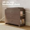 Graco Read-with-Me 3 Drawer Chest with Bookshelves and Removable Changing Topper (White with Driftwood) – GREENGUARD Gold Certified, Nursery & Kids’ Bedroom Wood Chest with Spacious Storage(Hazelnut With Driftwood)