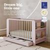 Graco Read-with-Me 4-in-1 Convertible Crib with Drawer (Olive with Driftwood) – GREENGUARD Gold Certified Converts to Toddler Bed, Daybed, and Functional Bookshelves(Blush With Driftwood)