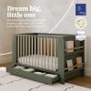 Graco Read-with-Me 4-in-1 Convertible Crib with Drawer (Olive with Driftwood) – GREENGUARD Gold Certified Converts to Toddler Bed, Daybed, and Functional Bookshelves(Olive With Driftwood)