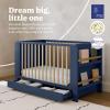 Graco Read-with-Me 4-in-1 Convertible Crib with Drawer (Olive with Driftwood) – GREENGUARD Gold Certified Converts to Toddler Bed, Daybed, and Functional Bookshelves(Midnight Blue With Driftwood)