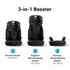 Graco Tranzitions 3-in-1 Harness Booster Car Seat, Forward Facing Car Seat, Highback, to Backless Booster, Cinder(Proof 2.0)