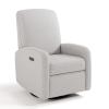 Graco Bellwood Power Recliner Swivel Glider (Ivory Basketweave) – Electronic Power Recliner for Nursery, Includes Dual-USB Charging Port for USB-A & USB-C, Glider Rocking Chair with Full Recline(Steel)