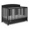 Graco Benton 5-in-1 Convertible Crib (Pebble Gray) – GREENGUARD Gold Certified, Converts from Baby Crib to Toddler Bed, Daybed and Full-Size Bed, Fits Standard Full-Size Crib Mattress(Black)
