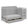 Graco Hadley 5-in-1 Convertible Crib & Changer (Espresso) – GREENGUARD Gold Certified, Fits Standard Crib Mattress, Converts to Toddler Bed and Full Bed, 4 Adjustable Mattress Heights(Pebble Gray)
