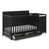 Graco Hadley 5-in-1 Convertible Crib & Changer (Espresso) – GREENGUARD Gold Certified, Fits Standard Crib Mattress, Converts to Toddler Bed and Full Bed, 4 Adjustable Mattress Heights(Black)