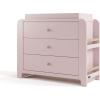 Graco Read-with-Me 3 Drawer Chest with Bookshelves and Removable Changing Topper (White with Driftwood) – GREENGUARD Gold Certified, Nursery & Kids’ Bedroom Wood Chest with Spacious Storage(Blush With Driftwood)