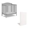 Graco Stella 4-in-1 Convertible Mini Crib with Bonus Mattress (Pebble Gray) – Includes Bonus 2.75 Inch Thick Mattress with Water-Resistant Cover, Converts to Twin Bed, Ideal Crib for Small Spaces(Pebble Gray)