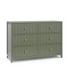 Graco Teddi 6 Drawer Double Dresser (Olive) – GREENGUARD Gold Certified, Interlocking Drawer System, Pre-Installed Drawer Tracks, Includes Two Sets of Knobs for Personalization(Olive)