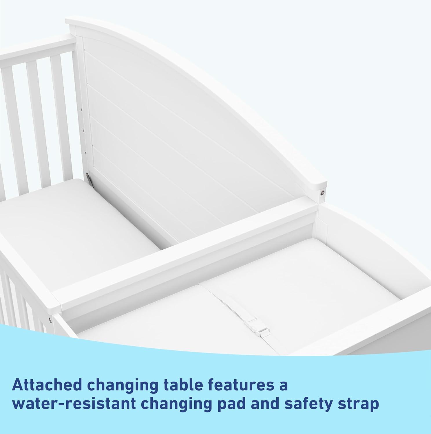 imageGraco Bellwood 5in1 Convertible Crib ampamp Changer with Drawer White GREENGUARD Gold Certified FullSize Storage Drawer Converts to Toddler Bed and FullSize BedWhite