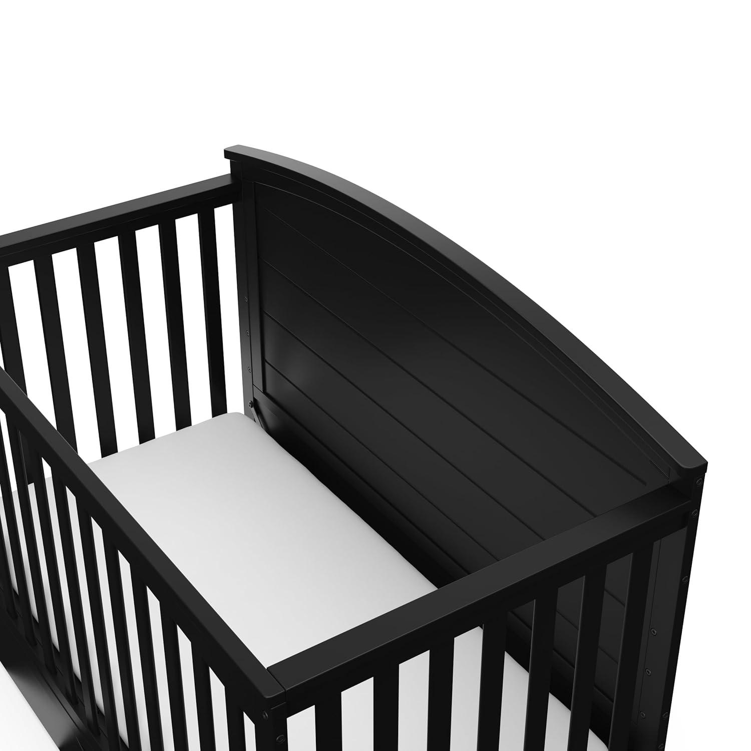 imageGraco Bellwood 5in1 Convertible Crib ampamp Changer with Drawer White GREENGUARD Gold Certified FullSize Storage Drawer Converts to Toddler Bed and FullSize BedBlack