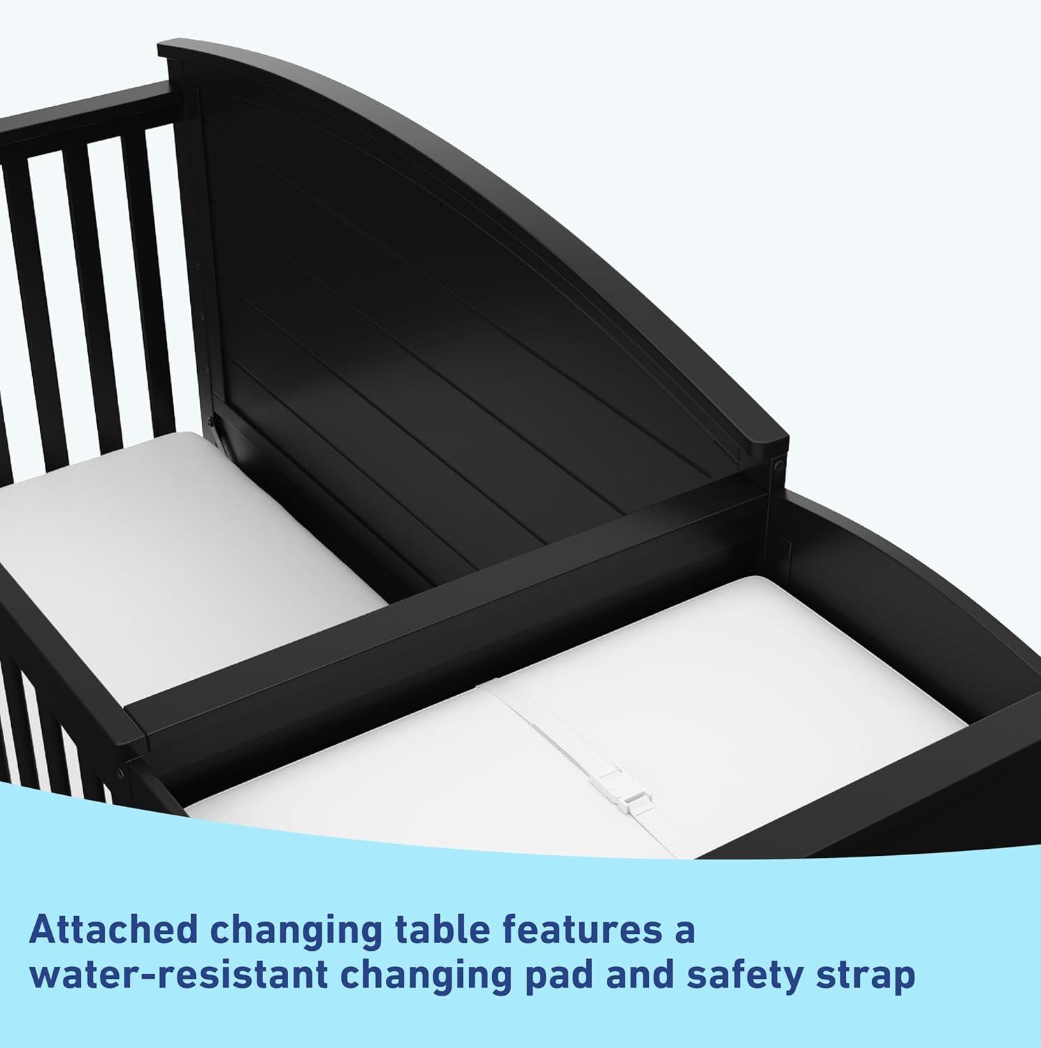 imageGraco Bellwood 5in1 Convertible Crib ampamp Changer with Drawer White GREENGUARD Gold Certified FullSize Storage Drawer Converts to Toddler Bed and FullSize BedBlack