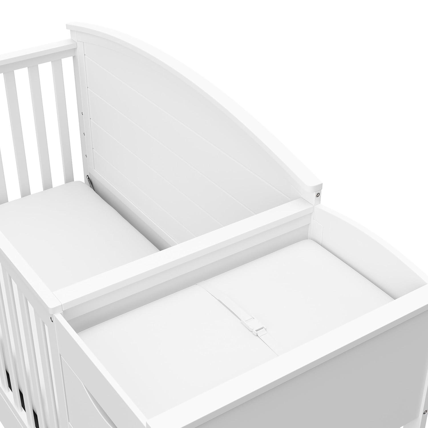 imageGraco Bellwood 5in1 Convertible Crib ampamp Changer with Drawer White GREENGUARD Gold Certified FullSize Storage Drawer Converts to Toddler Bed and FullSize BedWhite