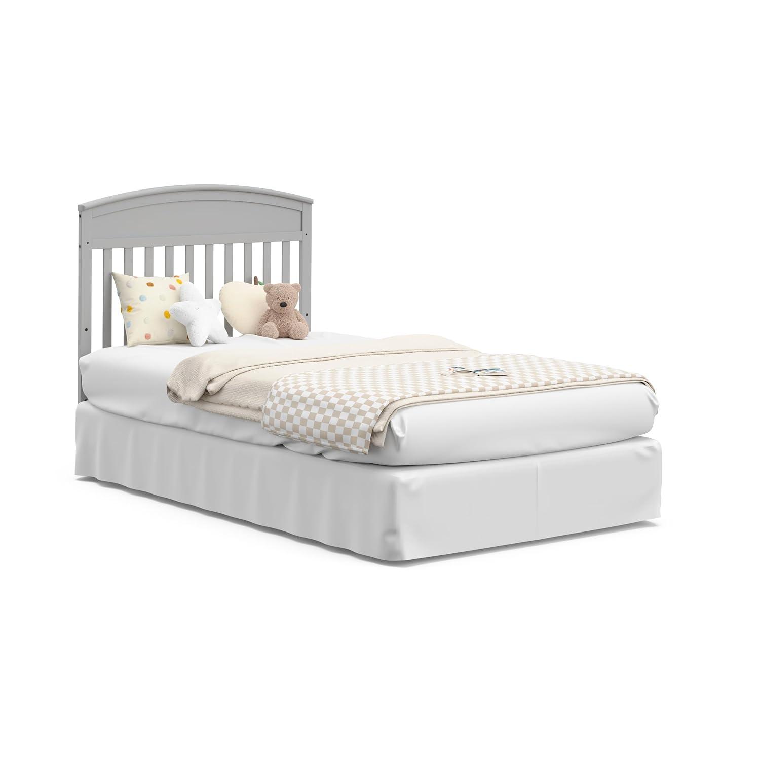 imageGraco Benton 4in1 Convertible Mini Crib with Bonus Crib Mattress White GREENGUARD Gold Certified 275Inch Mattress Included Baby Crib Converts to Twin Bed Ideal for Small SpacesPebble Gray