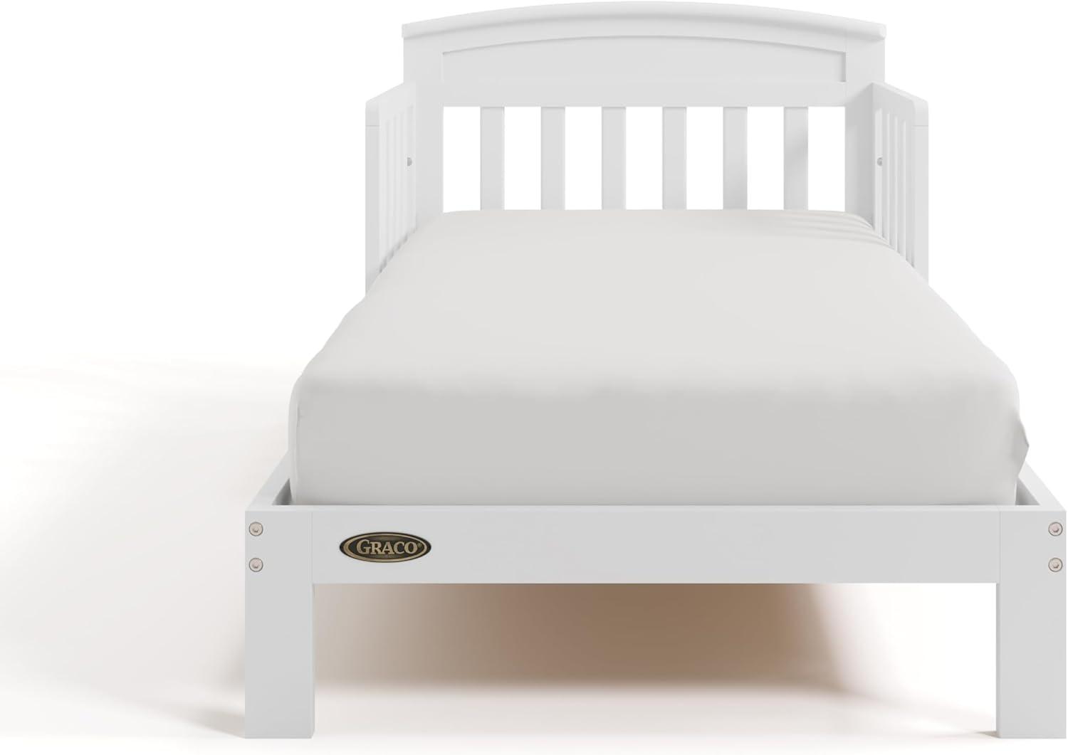 imageGraco Benton Toddler Bed Blush GREENGUARD Gold Certified Baby Safety Alliance Verified with Safety Toddler Guardrails Fits Standard Crib Mattress Easy Assembly Kids Transition BedWhite