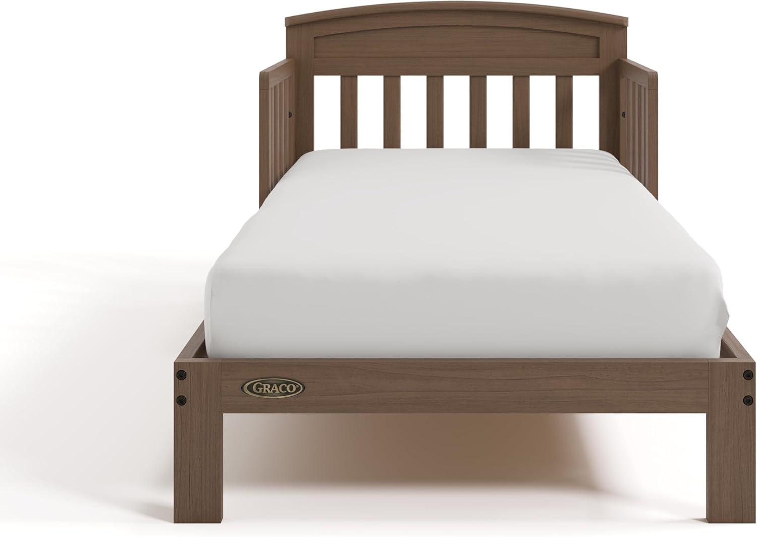 imageGraco Benton Toddler Bed Blush GREENGUARD Gold Certified Baby Safety Alliance Verified with Safety Toddler Guardrails Fits Standard Crib Mattress Easy Assembly Kids Transition BedHazelnut