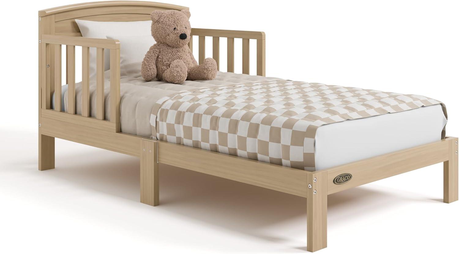 imageGraco Benton Toddler Bed Blush GREENGUARD Gold Certified Baby Safety Alliance Verified with Safety Toddler Guardrails Fits Standard Crib Mattress Easy Assembly Kids Transition BedDriftwood