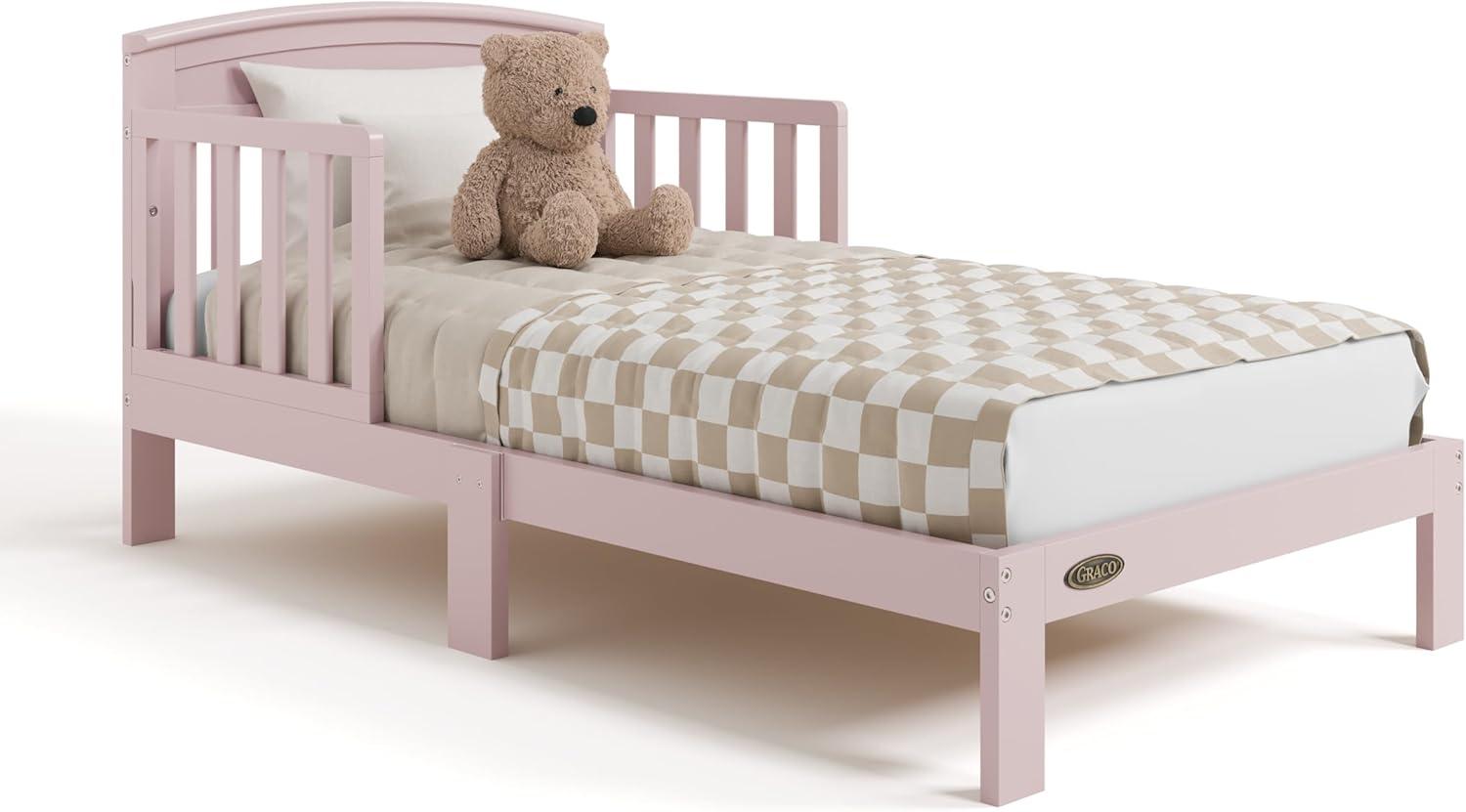 imageGraco Benton Toddler Bed Blush GREENGUARD Gold Certified Baby Safety Alliance Verified with Safety Toddler Guardrails Fits Standard Crib Mattress Easy Assembly Kids Transition BedBlush