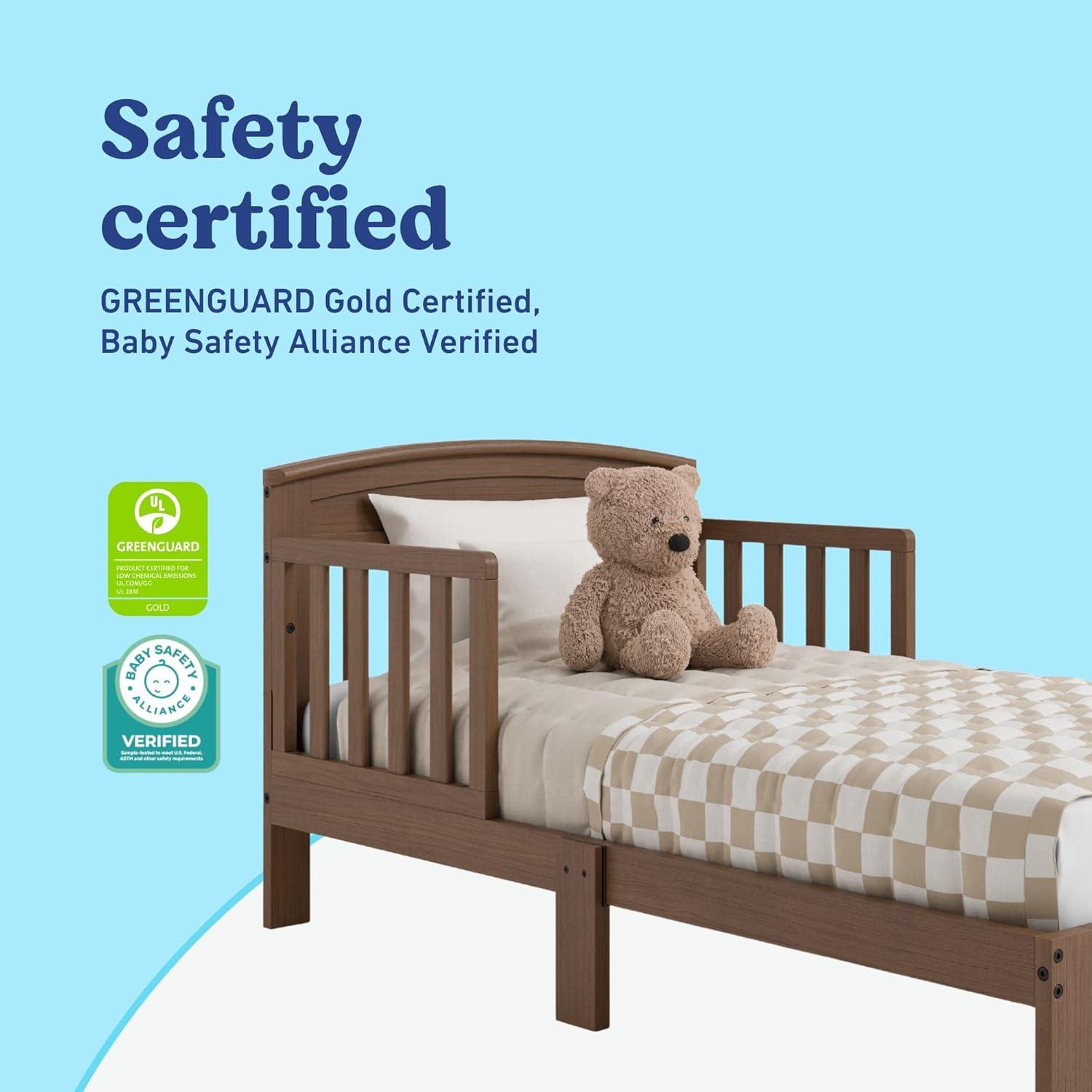 imageGraco Benton Toddler Bed Blush GREENGUARD Gold Certified Baby Safety Alliance Verified with Safety Toddler Guardrails Fits Standard Crib Mattress Easy Assembly Kids Transition BedHazelnut