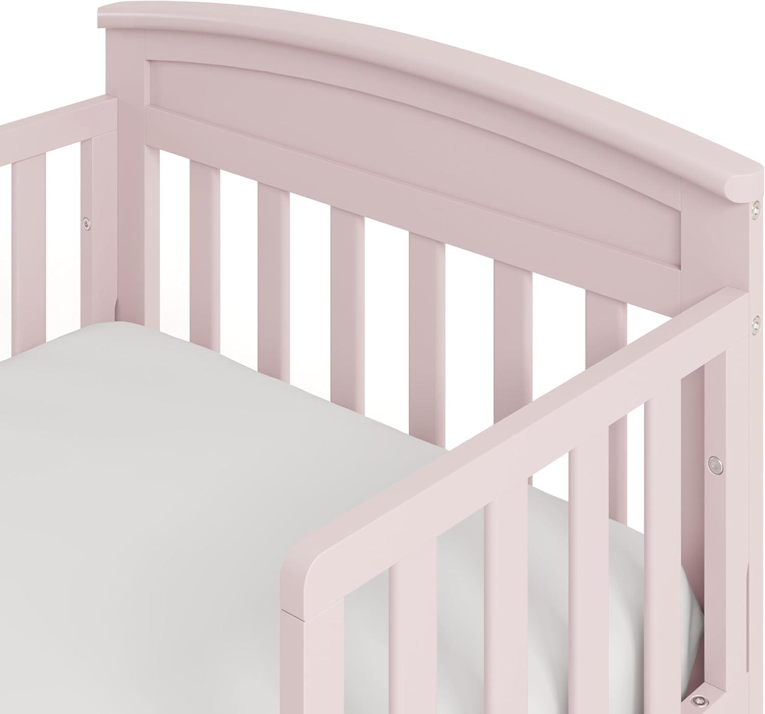 imageGraco Benton Toddler Bed Blush GREENGUARD Gold Certified Baby Safety Alliance Verified with Safety Toddler Guardrails Fits Standard Crib Mattress Easy Assembly Kids Transition BedBlush