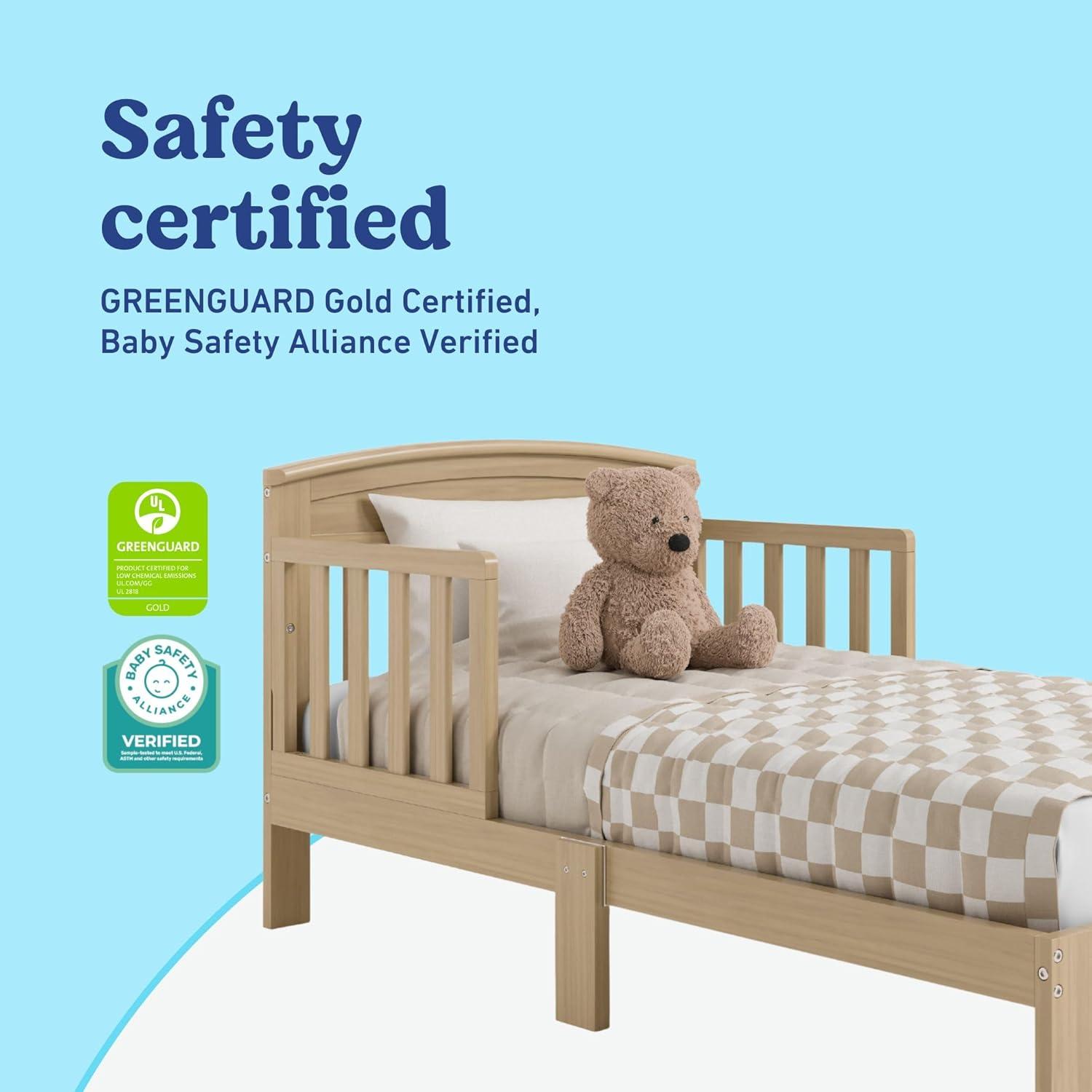 imageGraco Benton Toddler Bed Blush GREENGUARD Gold Certified Baby Safety Alliance Verified with Safety Toddler Guardrails Fits Standard Crib Mattress Easy Assembly Kids Transition BedDriftwood