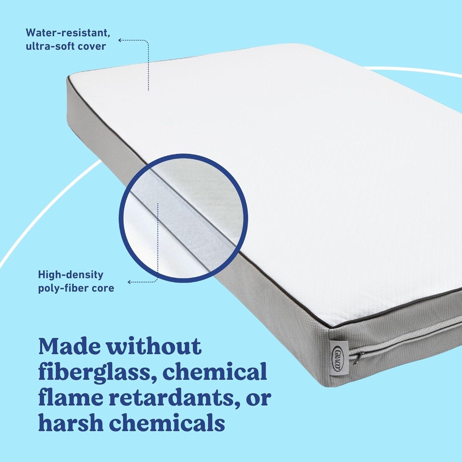 imageGraco Essentials 6Inch DualSided Crib ampamp Toddler Mattress Premium UltraSoft Baby Crib Mattress Cover for Quiet Sleep GREENGUARD Gold Certified Made in The USA Waterproof Sleep Surface 2Sided5Inch