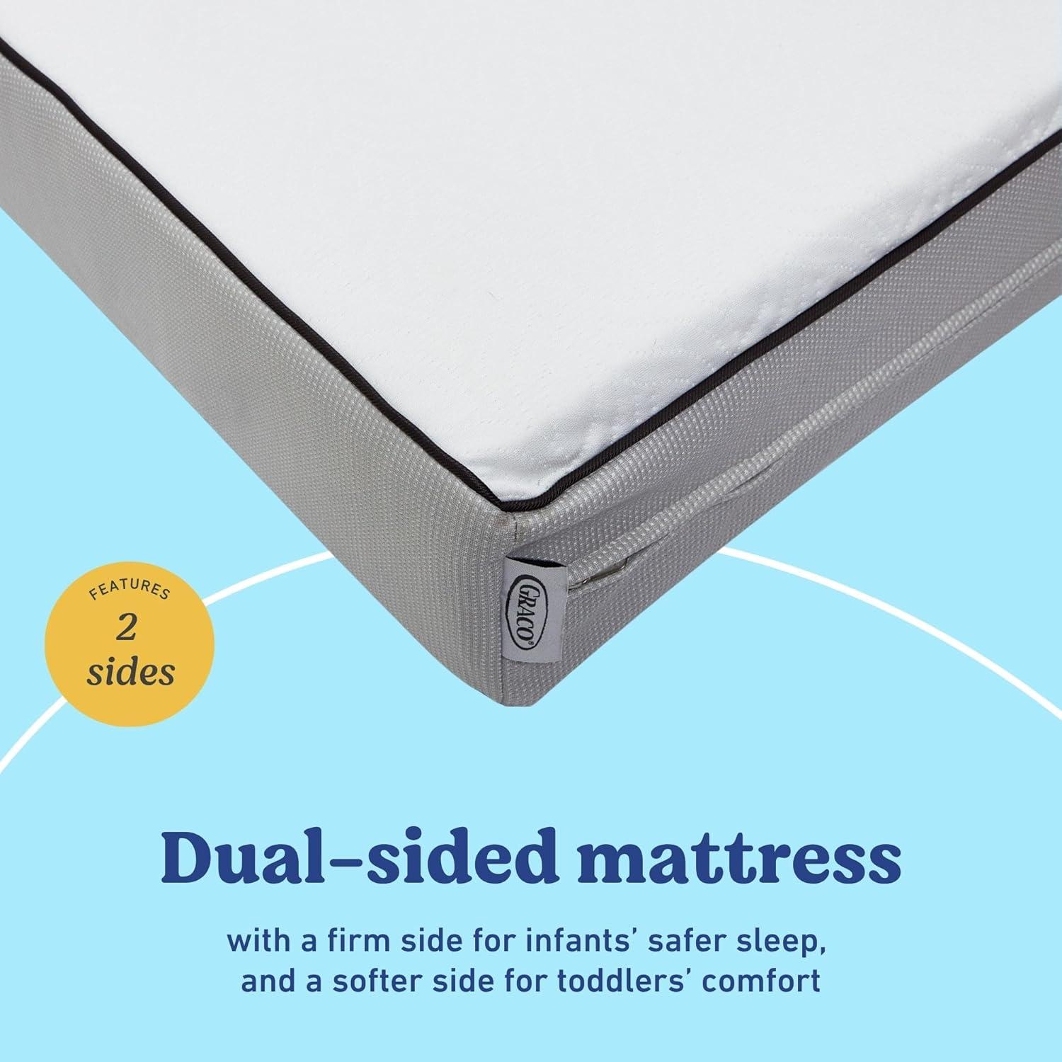 imageGraco Essentials 6Inch DualSided Crib ampamp Toddler Mattress Premium UltraSoft Baby Crib Mattress Cover for Quiet Sleep GREENGUARD Gold Certified Made in The USA Waterproof Sleep Surface 2Sided6Inch