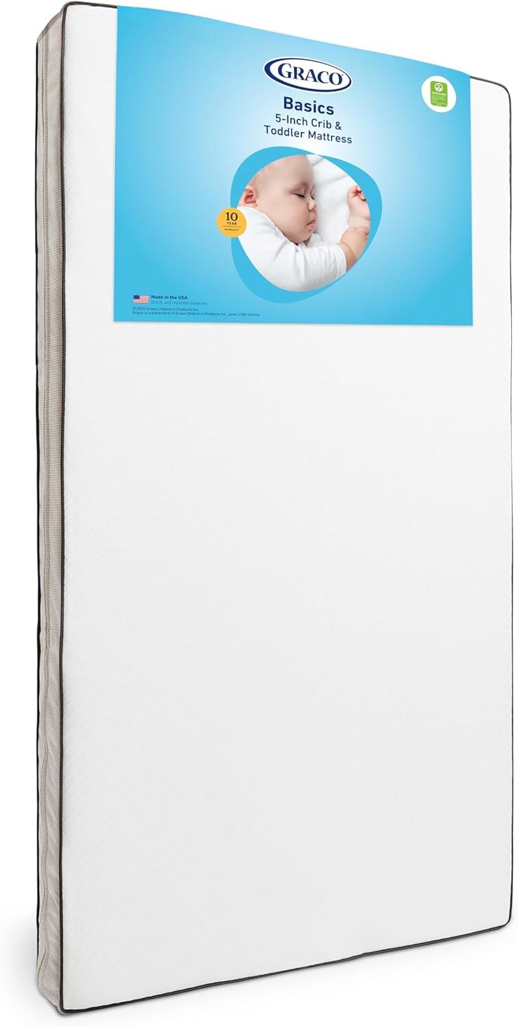 imageGraco Essentials 6Inch DualSided Crib ampamp Toddler Mattress Premium UltraSoft Baby Crib Mattress Cover for Quiet Sleep GREENGUARD Gold Certified Made in The USA Waterproof Sleep Surface 2Sided5Inch