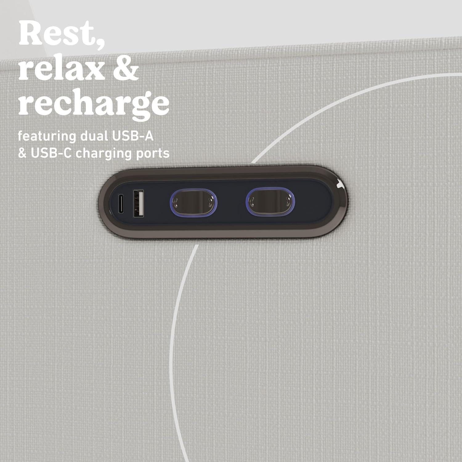 imageGraco Olivia SmallSpaces Premium Nursery Power Recliner Swivel Glider Ivory Boucle Smaller Profile for Smaller Rooms Upholstered Power Recliner Chair USB Charging Port Durable Metal BaseIvory Basketweave