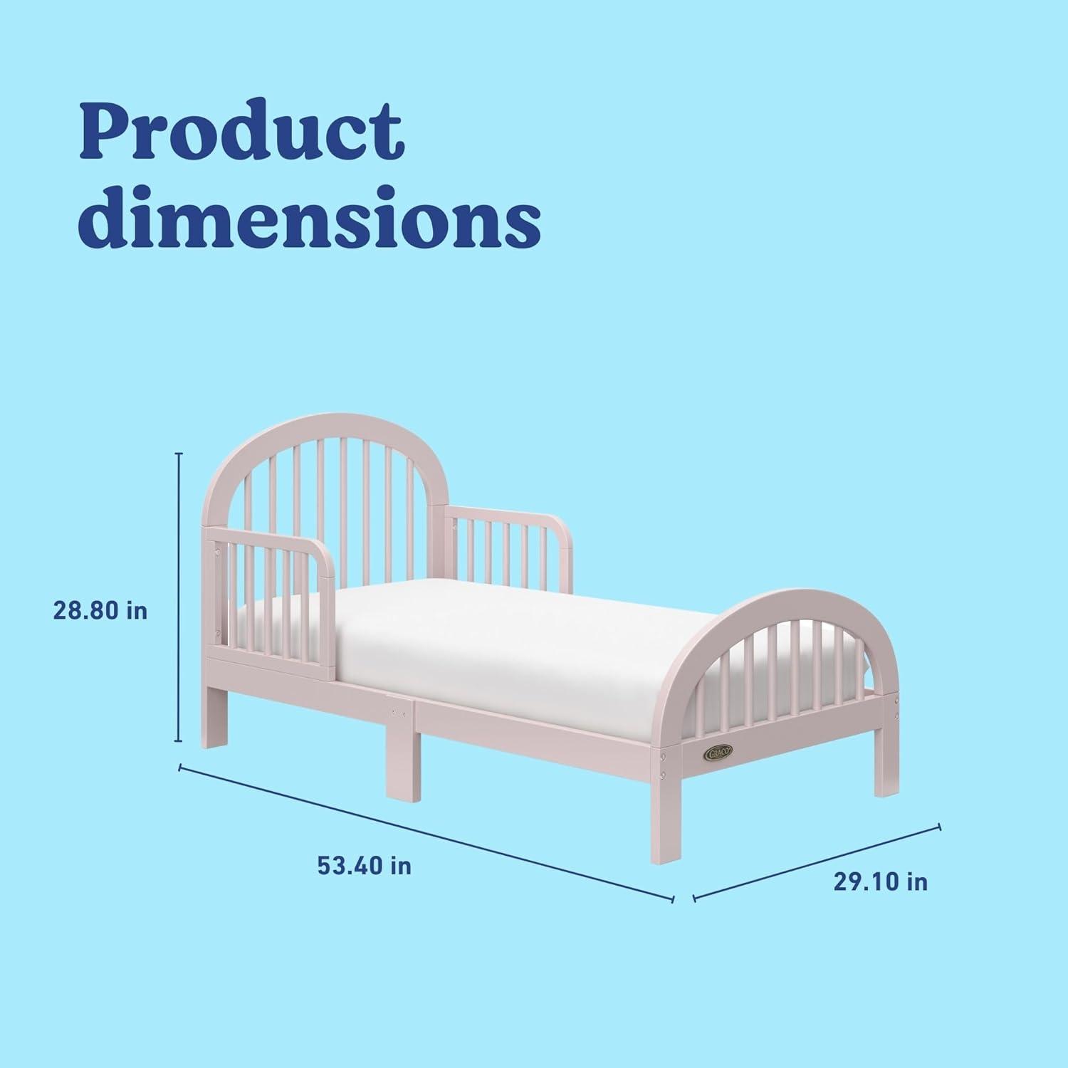 imageGraco Olivia Toddler Bed Driftwood GREENGUARD Gold Certified Includes Toddler Safety Guardrails Fits Standard Crib ampamp Toddler Mattress Stylish Arched DesignBlush