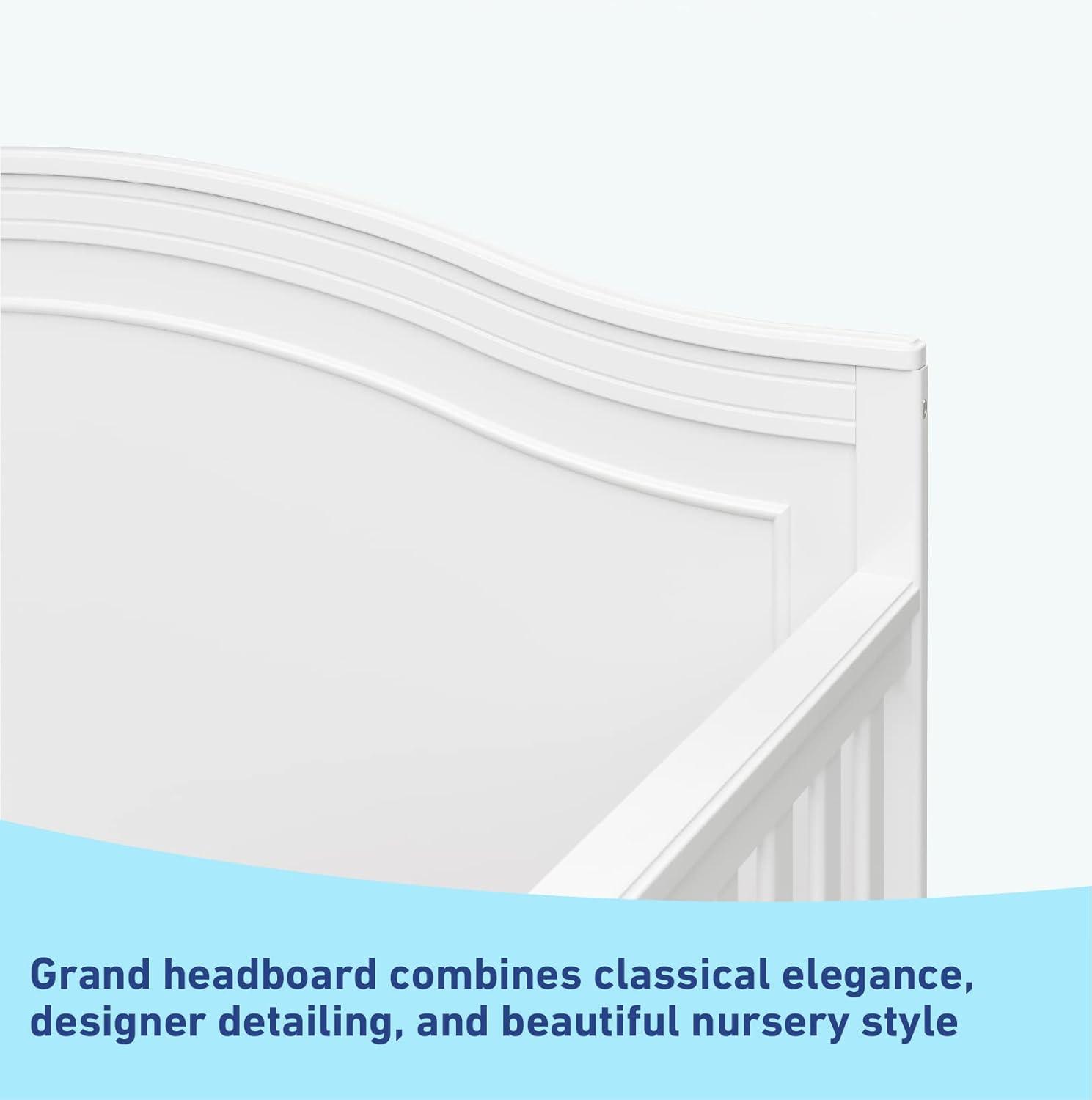 imageGraco Paris 4in1 Convertible Crib GREENGUARD Gold Certified Converts to Toddler Bed Daybed and Full Bed Fits Standard Crib Mattress Adjustable Mattress Base Frosted OatWhite