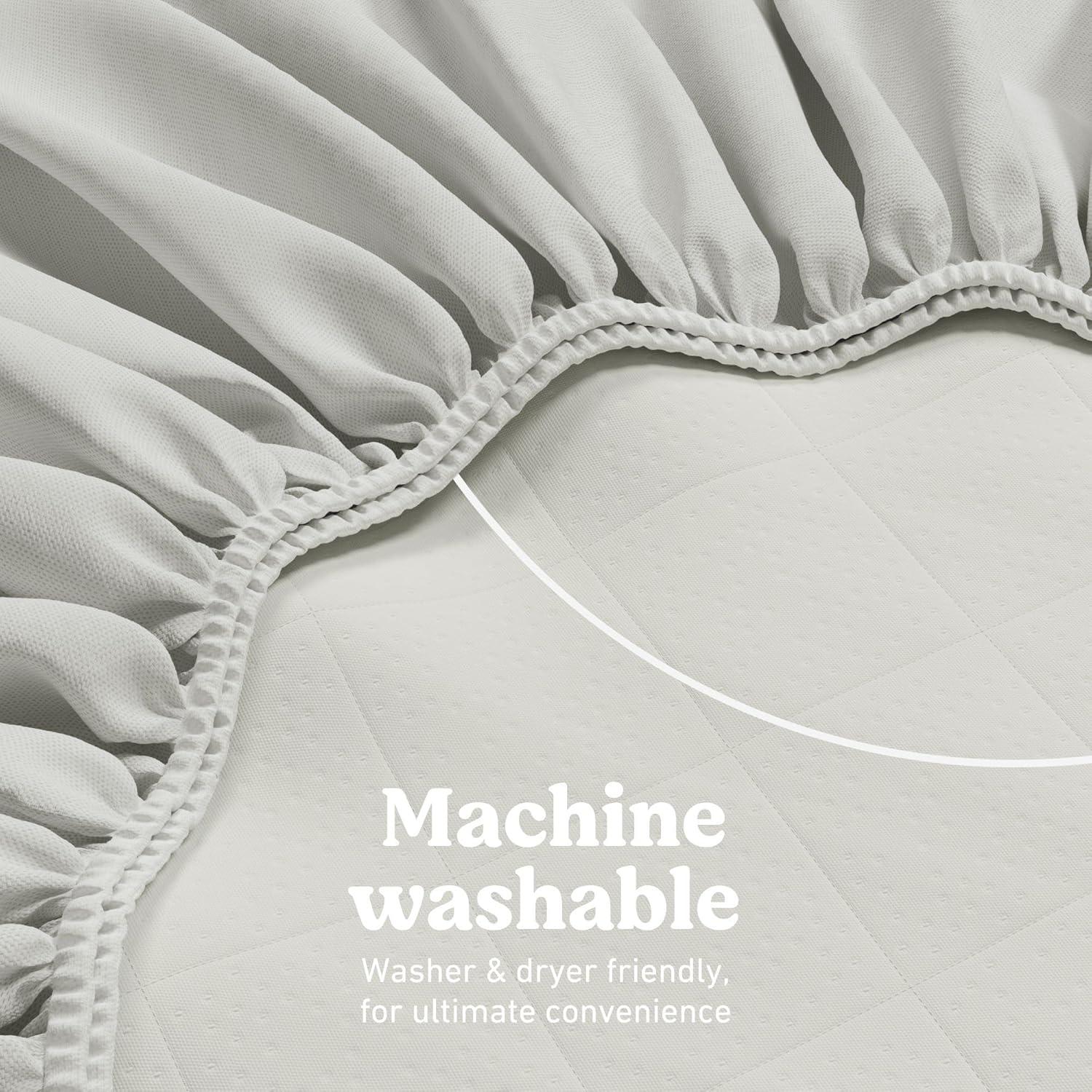 imageGraco Premium Crib ampamp Toddler Mattress GREENGUARD Gold Certified MachineWashable OEKOTEX STANDARD 100 Certified Cover with Waterproof Surface Fits Any Standard Full Size Baby Crib ampamp Toddler BedMattress and Protector 2PK