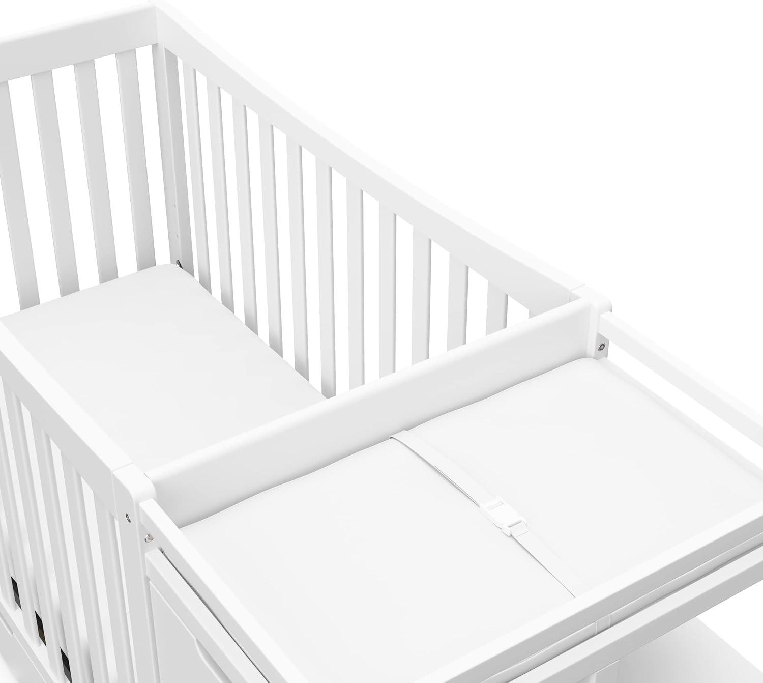 imageGraco Remi 4in1 Convertible Crib ampamp Changer White GREENGUARD Gold Certified Fits Standard Crib Mattress Converts to Toddler Bed and Full Bed 4 Adjustable Mattress HeightsWhite