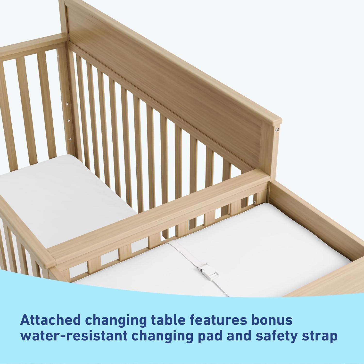 imageGraco Shiloh 5in1 Convertible Crib ampamp Changer with Drawer Driftwood GREENGUARD Gold Certified Baby Crib Crafted from Wood Converts to Toddler Bed Daybed and FullSize BedDriftwood