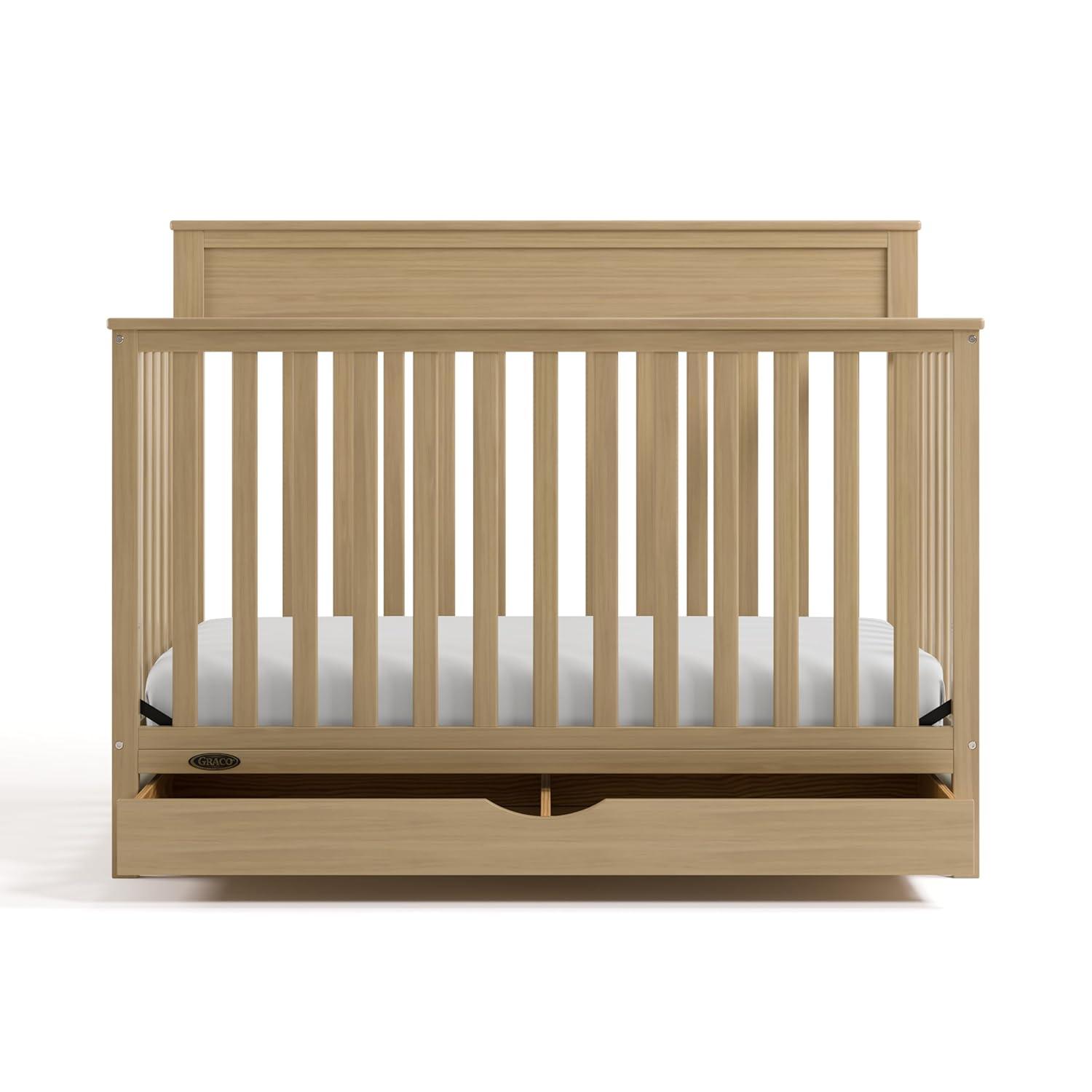 imageGraco Shiloh 5in1 Convertible Crib ampamp Changer with Drawer Driftwood GREENGUARD Gold Certified Baby Crib Crafted from Wood Converts to Toddler Bed Daybed and FullSize BedDriftwood