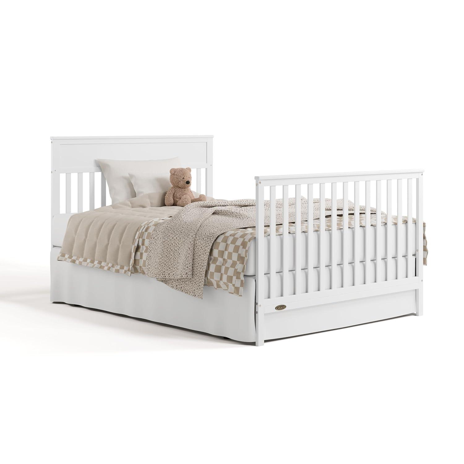 imageGraco Shiloh 5in1 Convertible Crib ampamp Changer with Drawer Driftwood GREENGUARD Gold Certified Baby Crib Crafted from Wood Converts to Toddler Bed Daybed and FullSize BedWhite