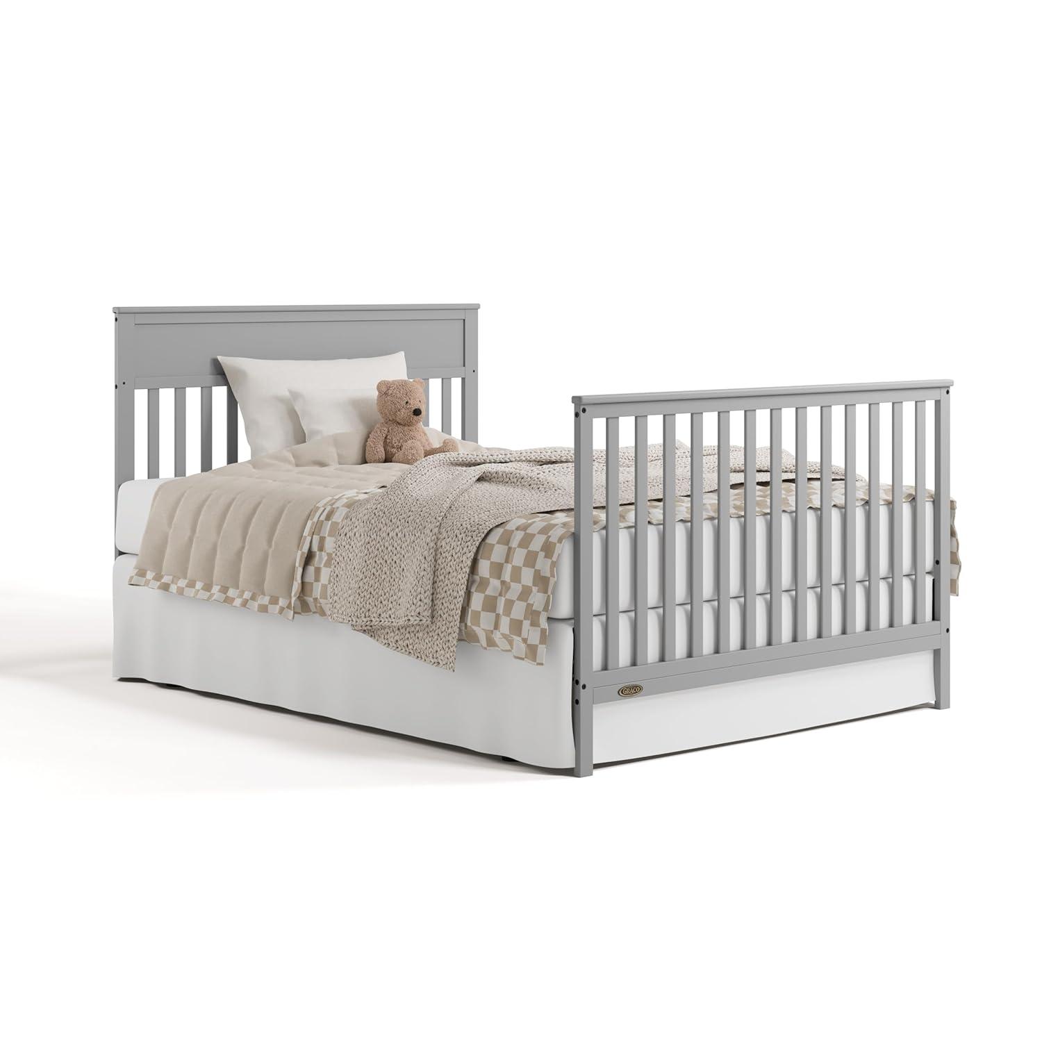 imageGraco Shiloh 5in1 Convertible Crib ampamp Changer with Drawer Driftwood GREENGUARD Gold Certified Baby Crib Crafted from Wood Converts to Toddler Bed Daybed and FullSize BedPebble Gray