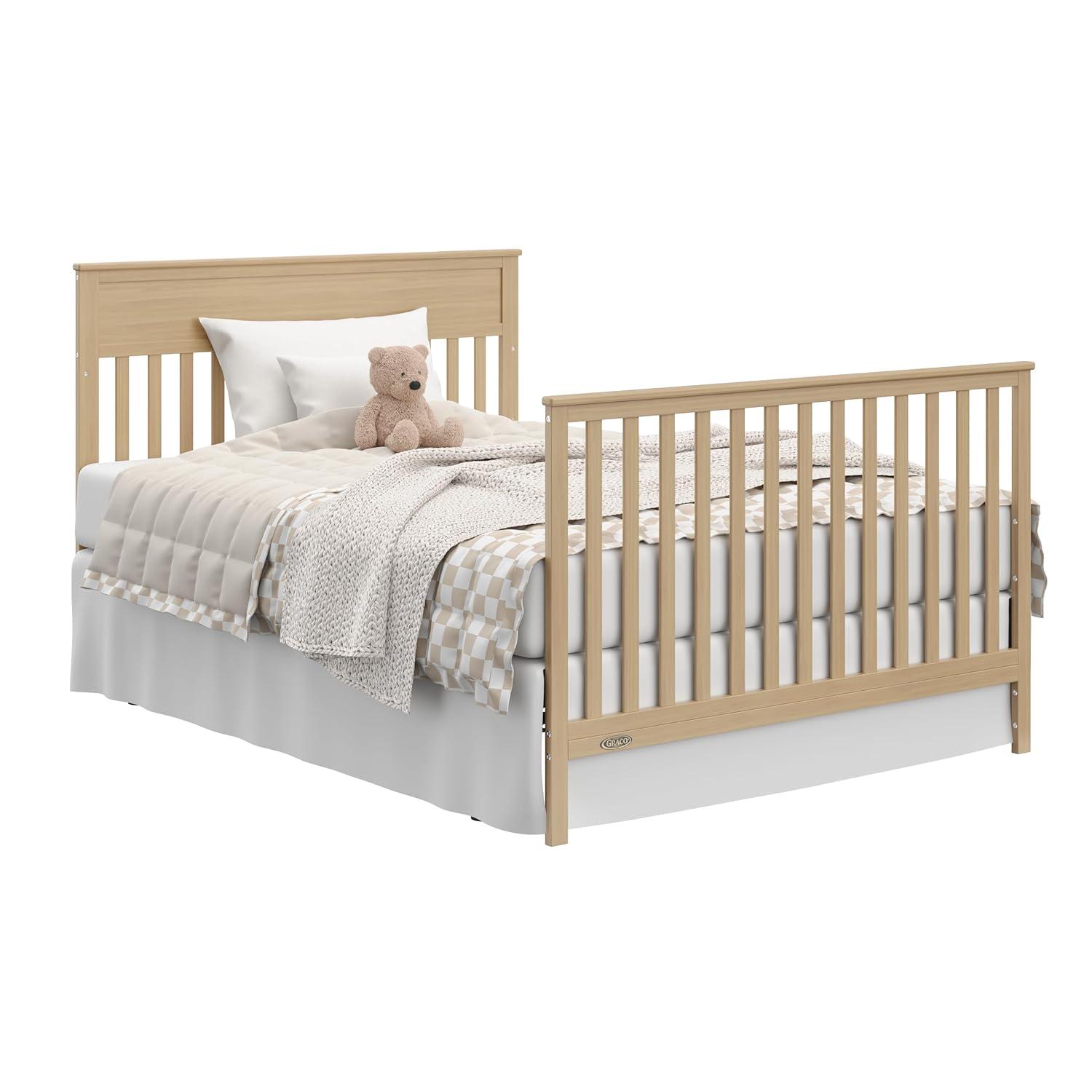 imageGraco Shiloh 5in1 Convertible Crib ampamp Changer with Drawer Driftwood GREENGUARD Gold Certified Baby Crib Crafted from Wood Converts to Toddler Bed Daybed and FullSize BedDriftwood