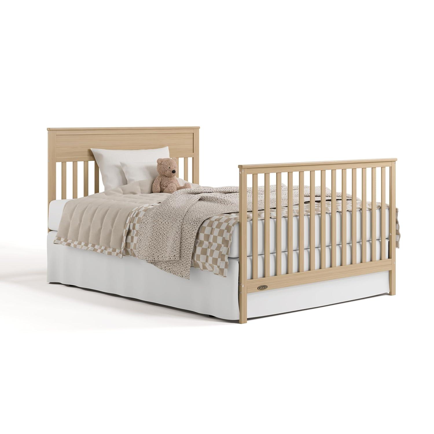imageGraco Shiloh 5in1 Convertible Crib ampamp Changer with Drawer Driftwood GREENGUARD Gold Certified Baby Crib Crafted from Wood Converts to Toddler Bed Daybed and FullSize BedDriftwood