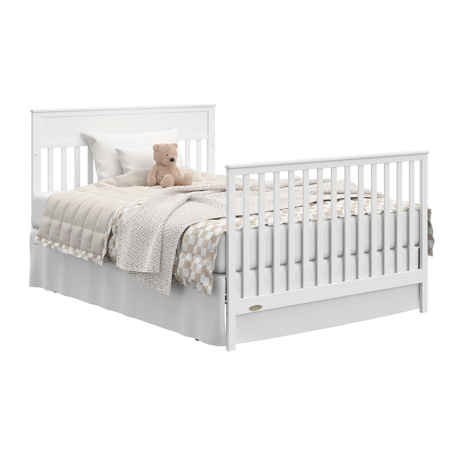 imageGraco Shiloh 5in1 Convertible Crib ampamp Changer with Drawer Driftwood GREENGUARD Gold Certified Baby Crib Crafted from Wood Converts to Toddler Bed Daybed and FullSize BedWhite