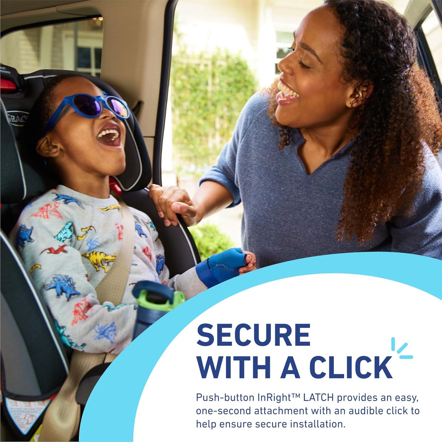 imageGraco SlimFit 3in1 Convertible Car Seat Space Saving Design Forward ampamp RearFacing Highback Booster Option Purple