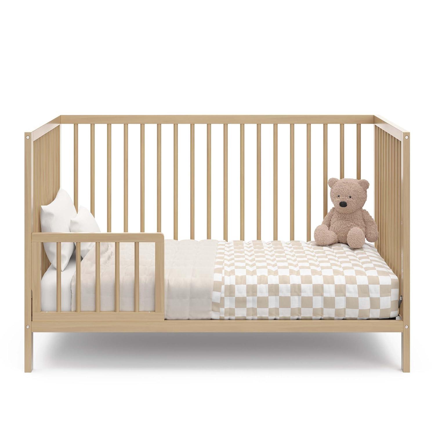 imageGraco Teddi 5in1 Convertible Crib with Drawer Driftwood GREENGUARD Gold Certified Crib with Drawer Combo FullSize Nursery Storage Drawer Converts to Toddler Bed Daybed and FullSize BedDriftwood