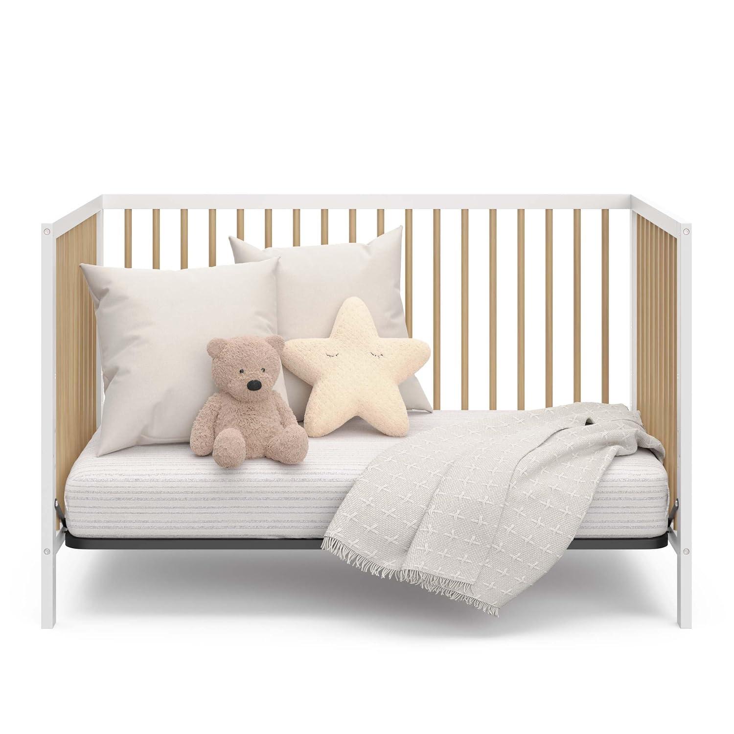 imageGraco Teddi 5in1 Convertible Crib with Drawer Driftwood GREENGUARD Gold Certified Crib with Drawer Combo FullSize Nursery Storage Drawer Converts to Toddler Bed Daybed and FullSize BedWhiteDriftwood