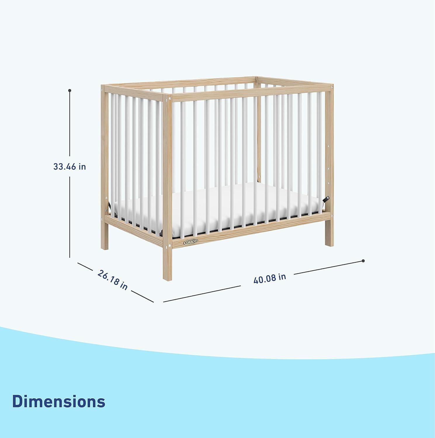 imageGraco Teddi 5in1 Convertible Crib with Drawer Driftwood GREENGUARD Gold Certified Crib with Drawer Combo FullSize Nursery Storage Drawer Converts to Toddler Bed Daybed and FullSize BedNaturalWhite